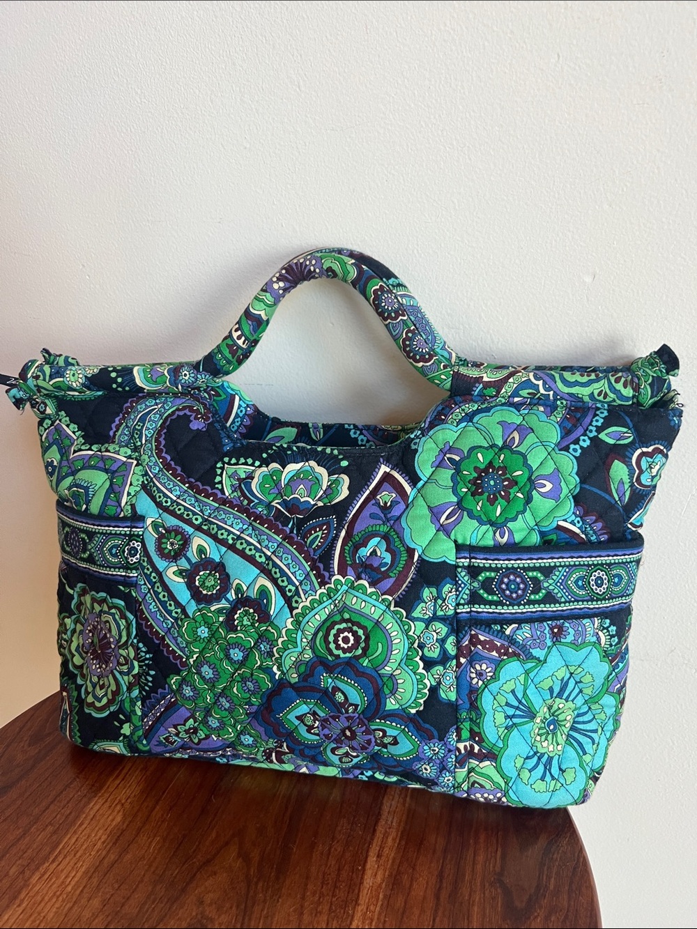 Vera Bradley Quilted Paisley bag in Blue and Green